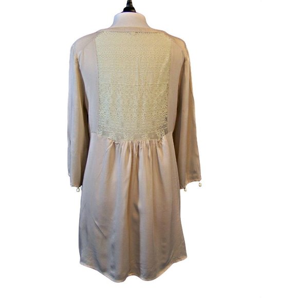 Umgee Tunic Top Size Large L Boho Babydoll Lace Lined 3/4 Sleeve Cotton Blend - Picture 3 of 9
